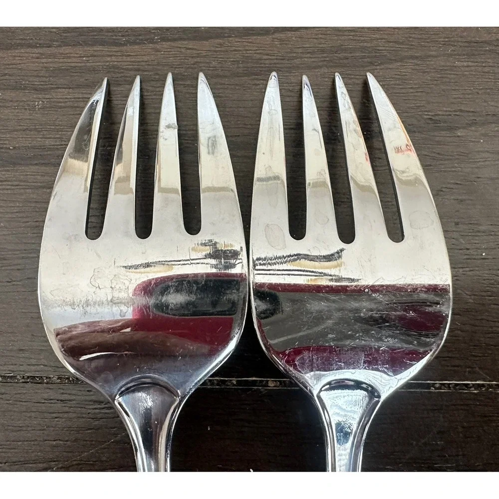 2 Serving Fork Oneida Stainless Voss Glossy